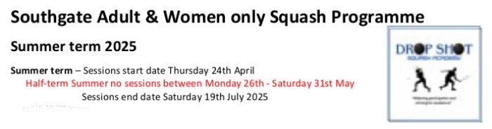 Adult & Women Only Squash Programme